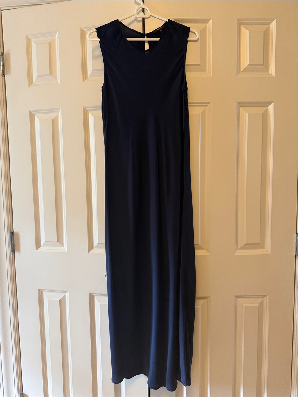 Quince Navy Sleeveless Silk Dress